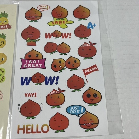 Stinky stickers scratch n sniff Still SMELLS, peach and pineapple - Picture 2 of 5